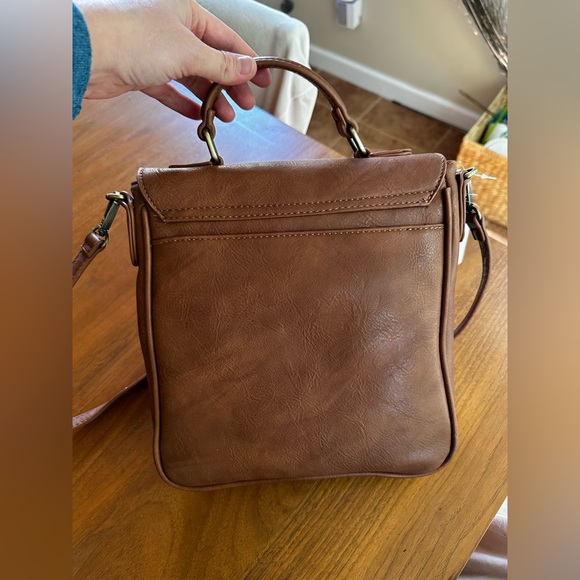 NWT ModCloth Brown Faux Leather Crossbody Bag - Picture 4 of 5